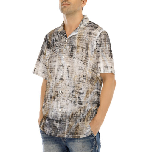 Grunge Vintage Newspaper Hawaiian Shirt - Image 3