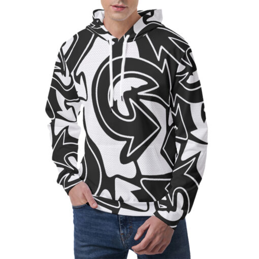 Monochrome Graffiti Arrows Men's Hoodie