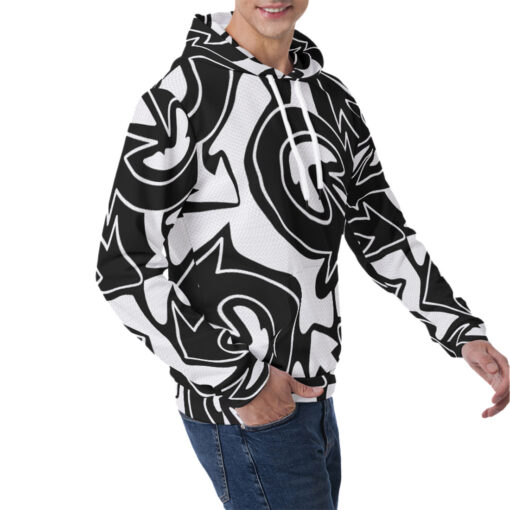 Monochrome Graffiti Arrows Men's Hoodie - Image 2