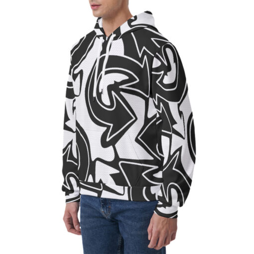 Monochrome Graffiti Arrows Men's Hoodie - Image 3