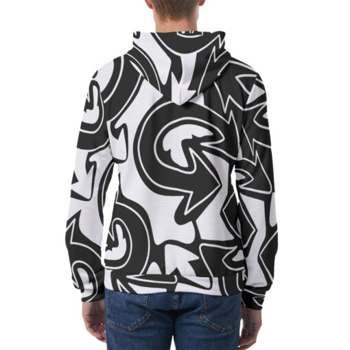 Monochrome Graffiti Arrows Men's Hoodie - Image 4