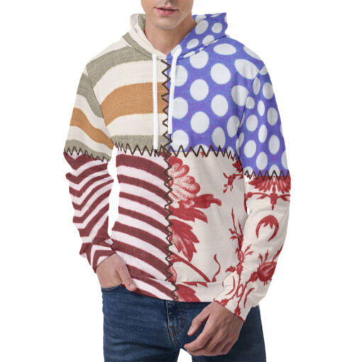 Cloth Patchwork Men's Hoodie