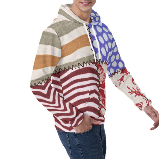 Cloth Patchwork Men's Hoodie - Image 2