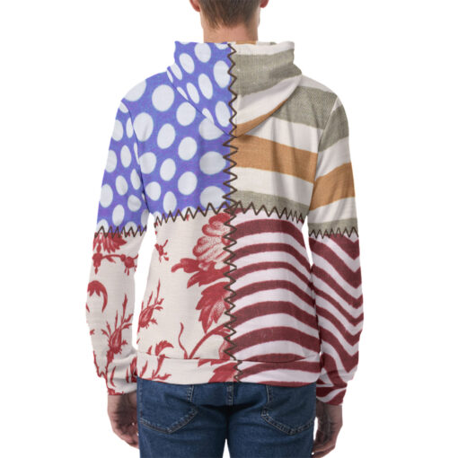 Cloth Patchwork Men's Hoodie - Image 4