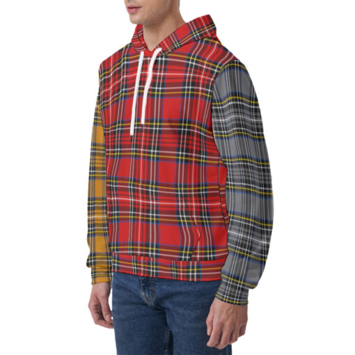 Multicolor Checkered Men's Hoodie - Image 3