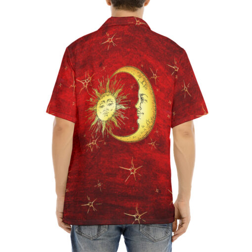 Golden Sun Crescent Moon Hawaiian Shirt - Image 4