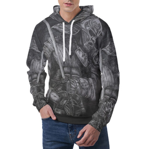 Fantasy Samurai in Helmet Men's Hoodie