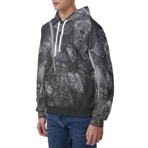 Fantasy Samurai in Helmet Men's Hoodie - Image 3