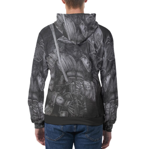 Fantasy Samurai in Helmet Men's Hoodie - Image 4