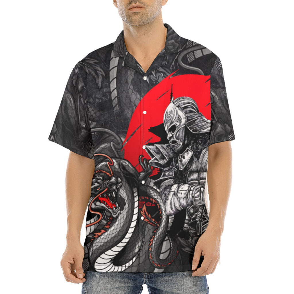 Japanese Dragon and Samurai Hawaiian Shirt – Quantum Boutique