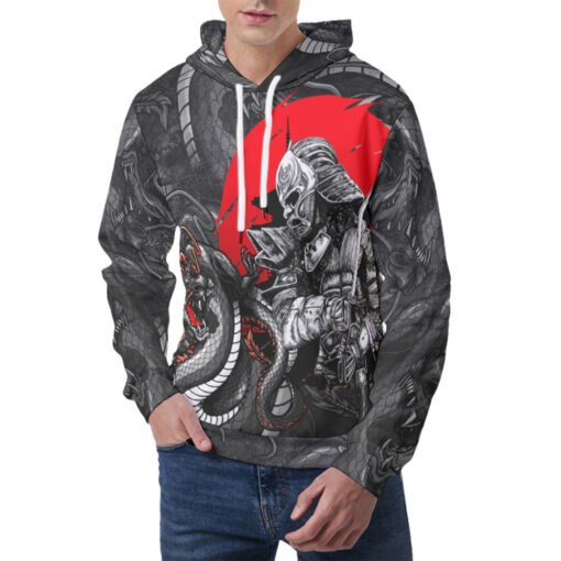 Japanese Dragon and Samurai Men's Hoodie