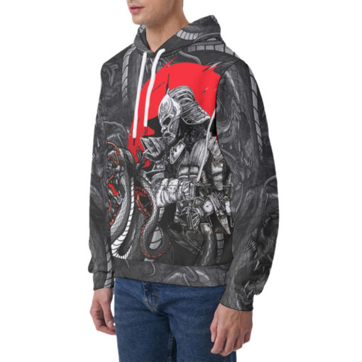 Japanese Dragon and Samurai Men's Hoodie - Image 3