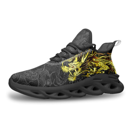 Golden Chinese Dragon Sports Shoes