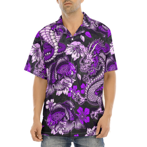 Japanese Dragon Snake Koi Fish Hawaiian Shirt