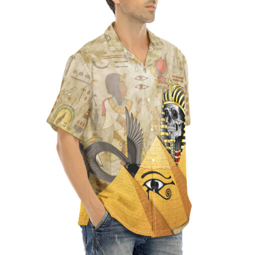 Egypt Skull Pharaoh Hawaiian Shirt - Image 2