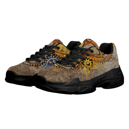 Steampunk Gears Watercolor Running Shoes - Image 2