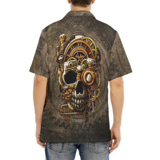 Steampunk Skull Hawaiian Shirt - Image 4