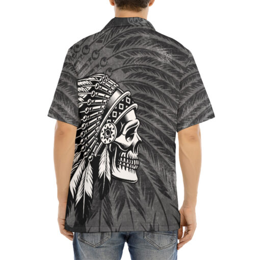 Indian Skull Tattoo Hawaiian Shirt - Image 4