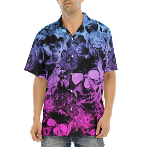 Neon Skulls Flowers Hawaiian Shirt