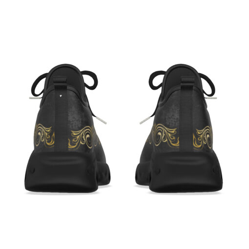 Gold on Black Damask Ornament Sports Shoes - Image 8