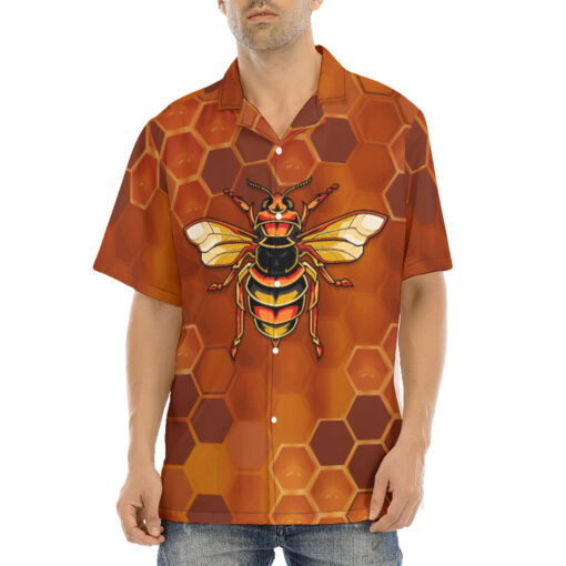 Bee Hexagons Hawaiian Shirt