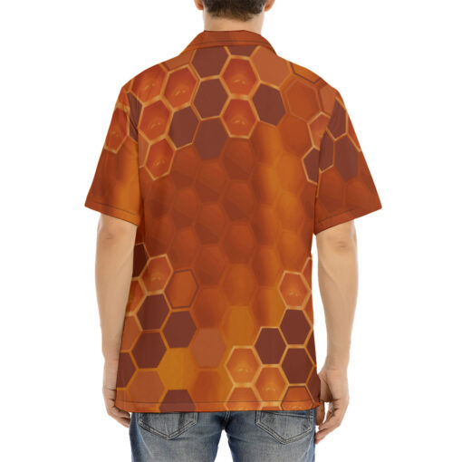 Bee Hexagons Hawaiian Shirt - Image 4