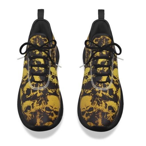 Gold Grunge Skulls Sports Shoes - Image 4