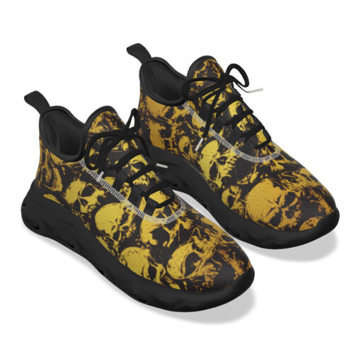 Gold Grunge Skulls Sports Shoes - Image 5