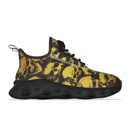 Gold Grunge Skulls Sports Shoes - Image 6