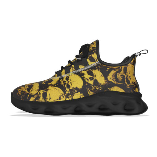 Gold Grunge Skulls Sports Shoes - Image 7