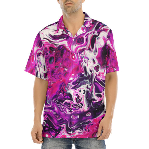 Purple Acrylic Marble Hawaiian Shirt