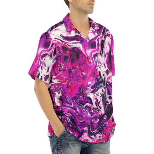 Purple Acrylic Marble Hawaiian Shirt - Image 2