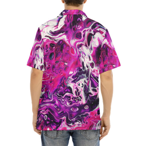 Purple Acrylic Marble Hawaiian Shirt - Image 4