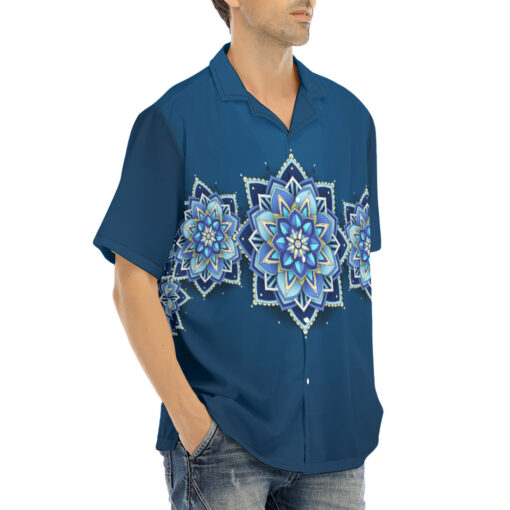 Blue Mandala Hawaiian Shirt - Image 2