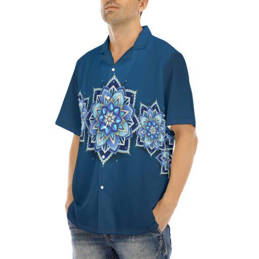 Blue Mandala Hawaiian Shirt - Image 3