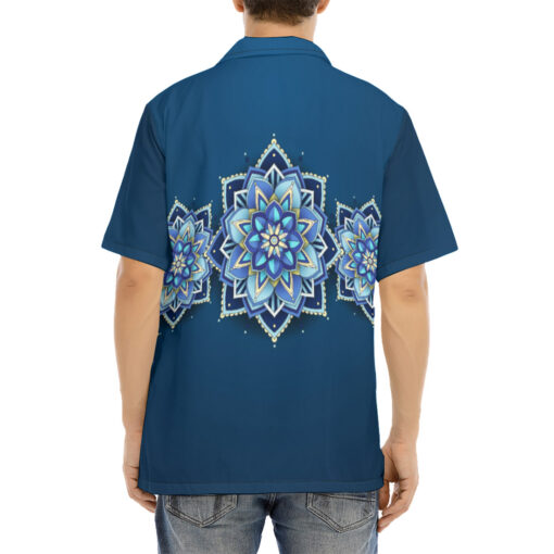 Blue Mandala Hawaiian Shirt - Image 4