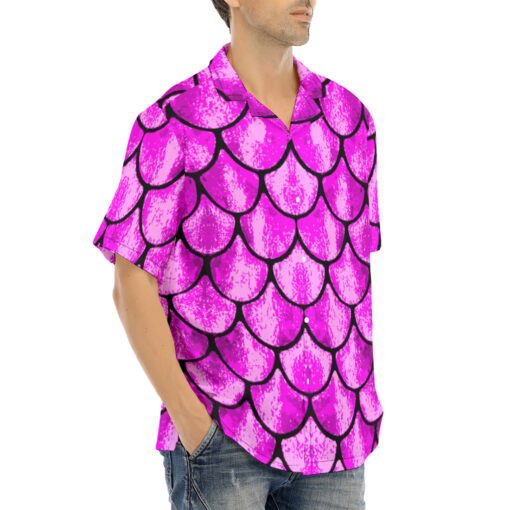 Pink Fish Scales Hawaiian Shirt - Image 2