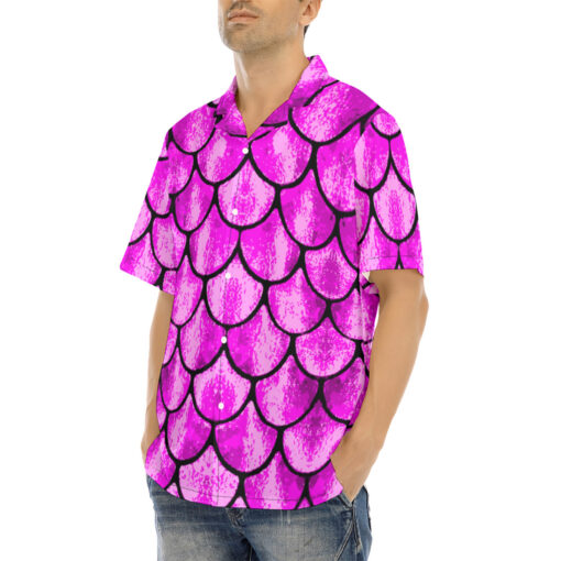 Pink Fish Scales Hawaiian Shirt - Image 3