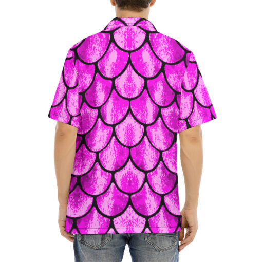 Pink Fish Scales Hawaiian Shirt - Image 4