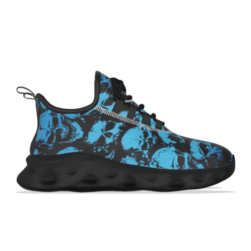 Blue Grunge Skulls Sports Shoes - Image 6