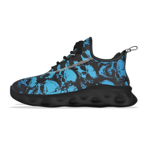 Blue Grunge Skulls Sports Shoes - Image 7