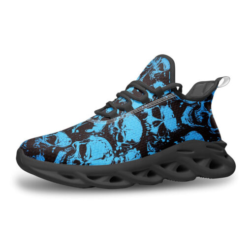 Blue Grunge Skulls Sports Shoes