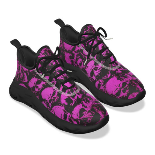 Pink Grunge Skulls Sports Shoes - Image 5