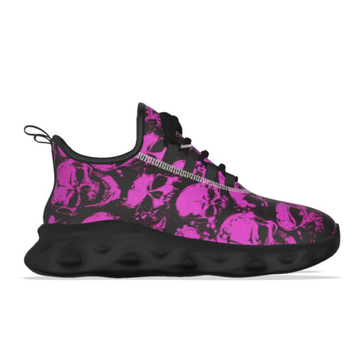 Pink Grunge Skulls Sports Shoes - Image 6