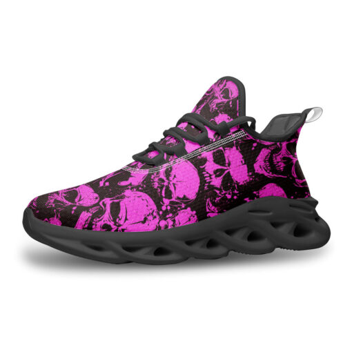 Pink Grunge Skulls Sports Shoes