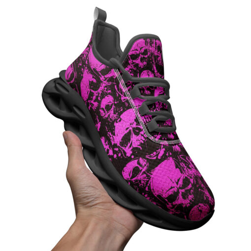 Pink Grunge Skulls Sports Shoes - Image 3