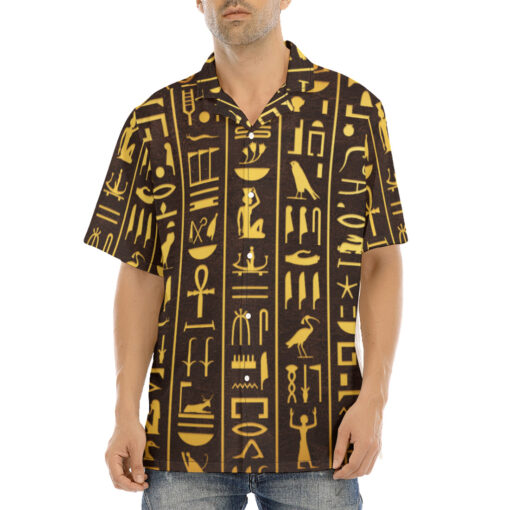 Ancient Egyptian Hieroglyphs Hawaiian Shirt