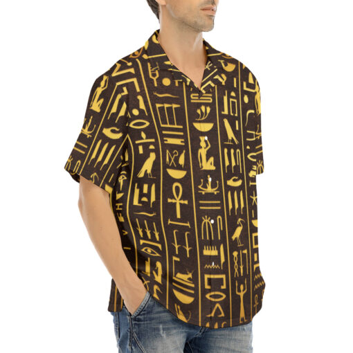 Ancient Egyptian Hieroglyphs Hawaiian Shirt - Image 2