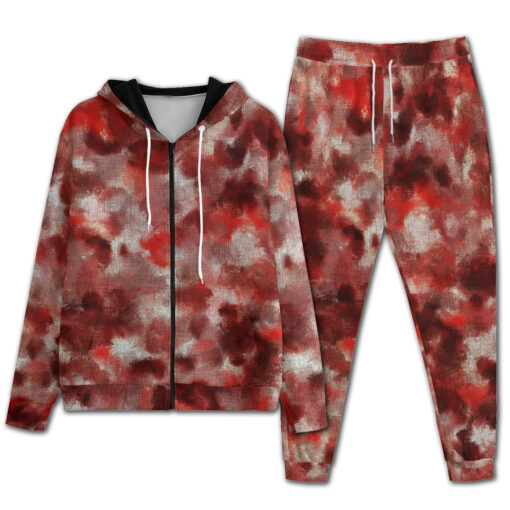 Red Canvas Camouflage Men's Tracksuit