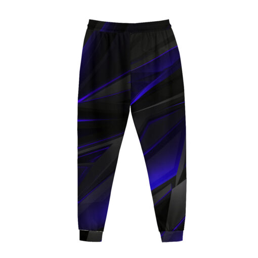 Blue Geometric Stripes Sweatpants - Image 2